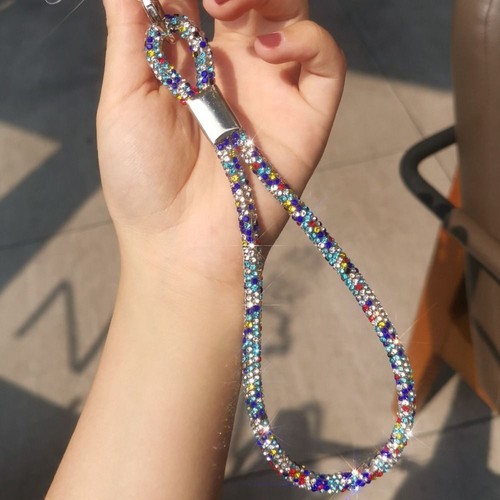 Glitter Phone Wrist Straps Bright Diamond Crystal Keychain Phone Accessories - Photo 8 sur 21
