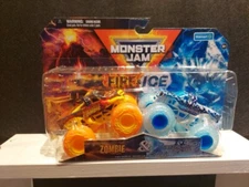 2024 MONSTER JAM SERIES FIRE And ICE TRUCKS ZOMBIE And NORTHERN NIGHTMARE 1:64