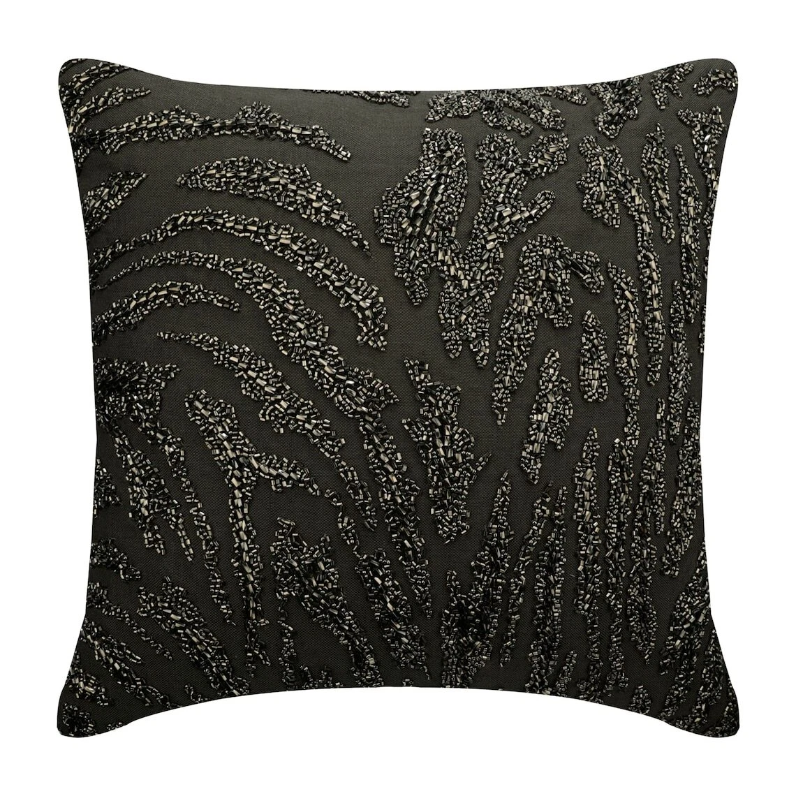 Decorative Pillow Cover Grey 16"x16", Home Decor Linen Abstract - Raving Night