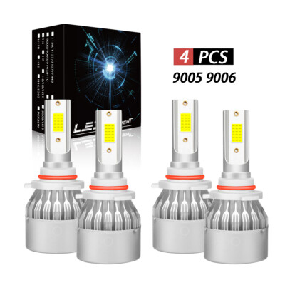 2SIDE 9005 9006 Combo LED Headlight Kit High Low Beam Bulbs 6500K Bright White