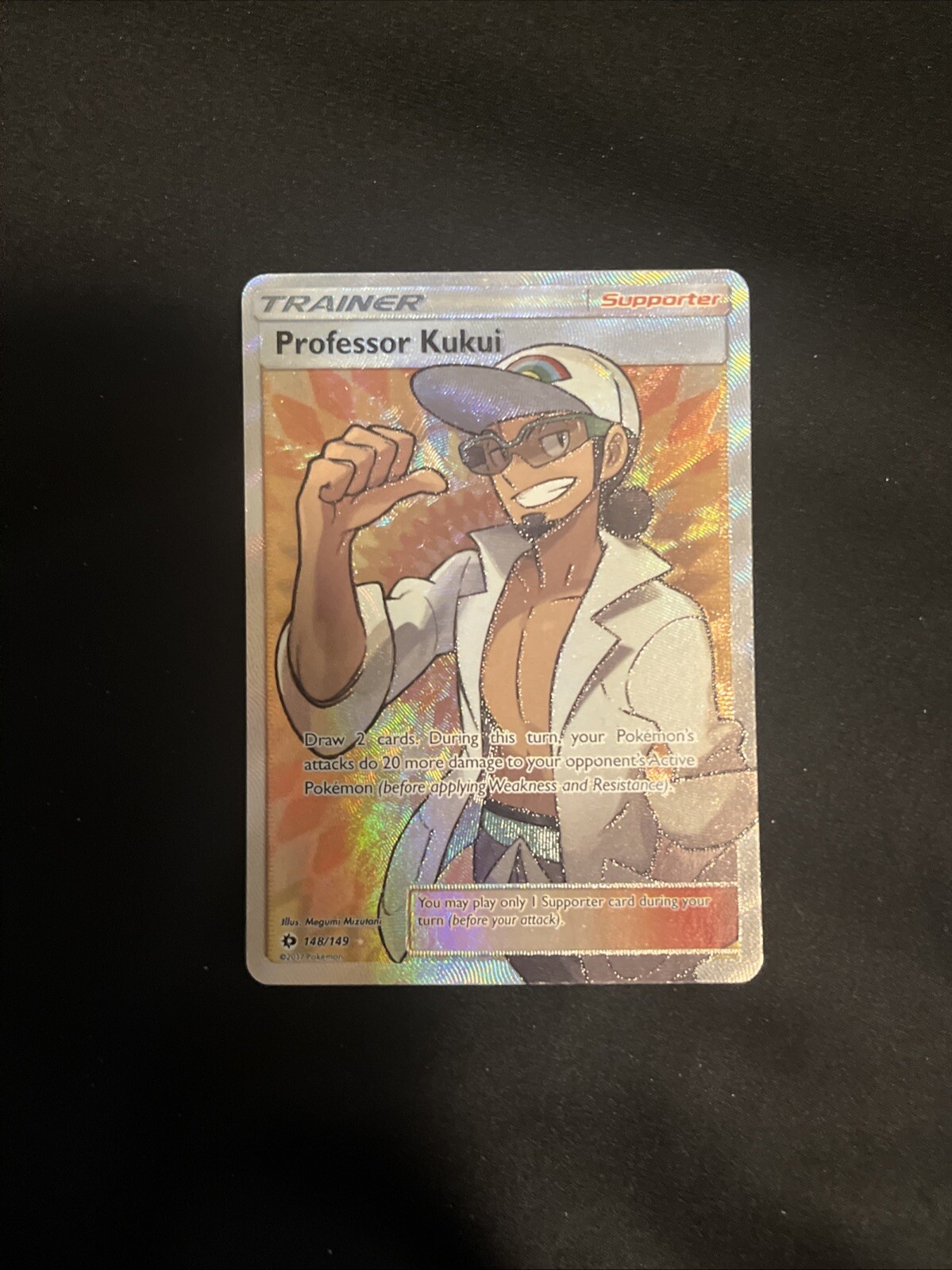 Professor Kukui Pokémon TCG Sun & Moon 148/149 Holo Full Art Ultra Rare TEXTURED