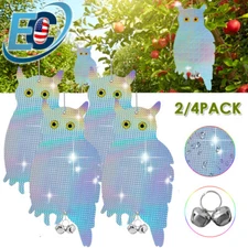 Fake Owl Decoy Scare Garden Hanging Reflective Bird Pigeons Repellent Deterrent