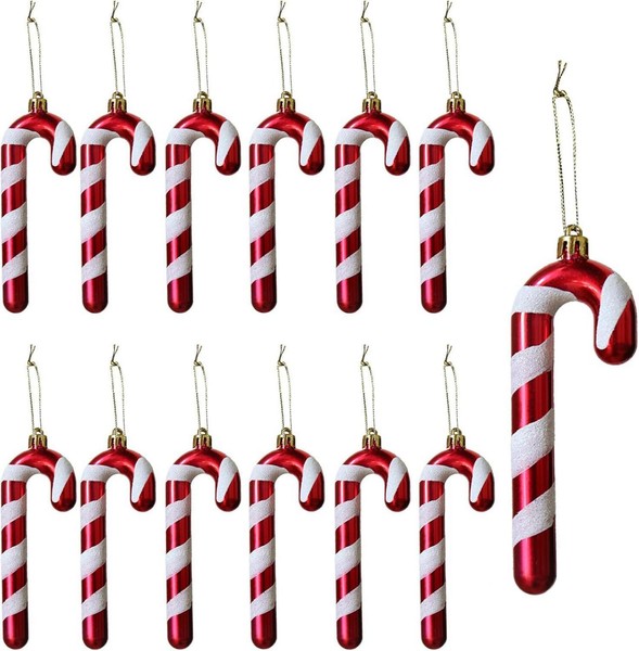 Herzwild Weihnachtsbaumschmuck Zuckerstangen 12Pcs HäNgend Weihnachtsdeko-image