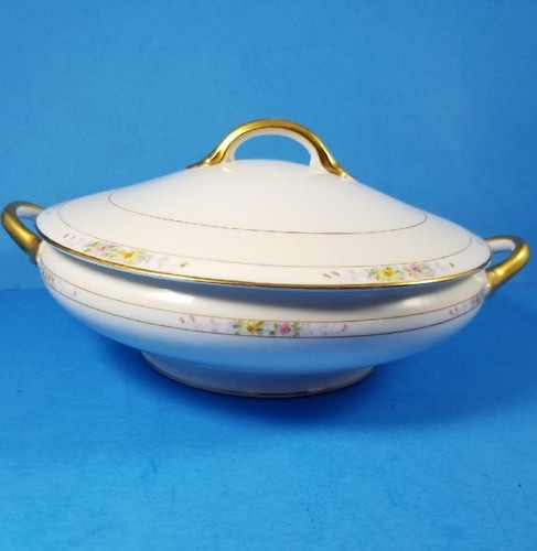 Tazón de verduras cubierto redondo de colección Noritake The Linwood 1912 verde nipón M 11657 - Imagen 2 de 11