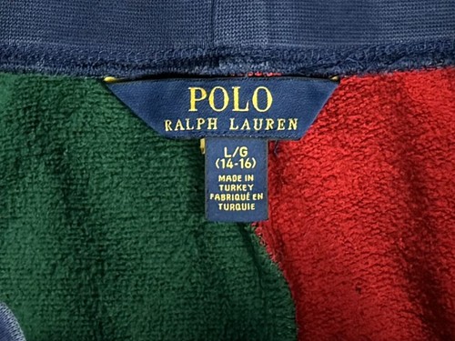 Polo Ralph Lauren Sweat Shorts Boys Size Large 14-16 Blue Green Red 0046 - Picture 3 of 5