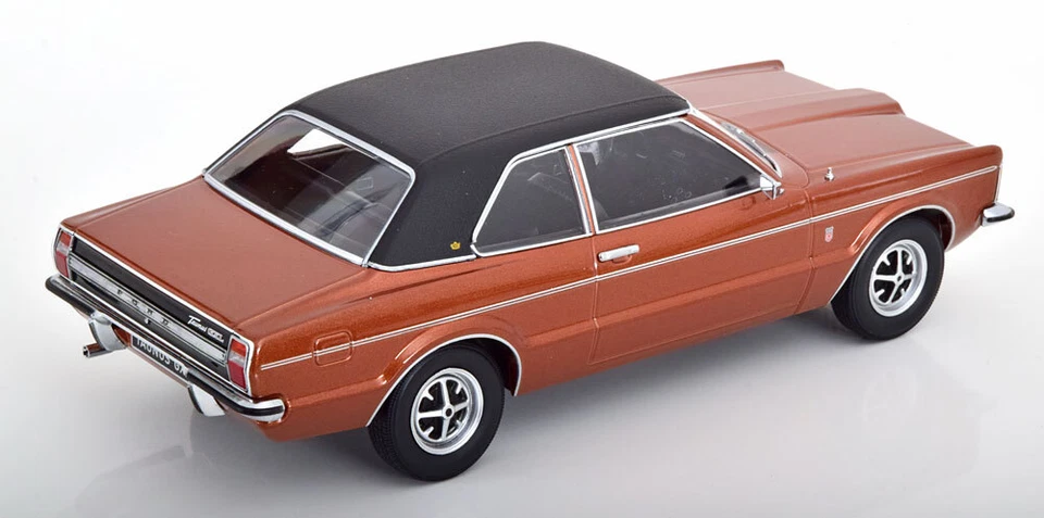 KK Scale 1:18 FORD TAUNUS GXL SEDAN VINYL ROOF BROWN METALLIC & FLAT BLACK 1971 - Immagine 2 di 4