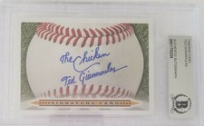 TED GIANNOULAS The Chicken Signature Card AUTO signed BAS Beckett Authentic
