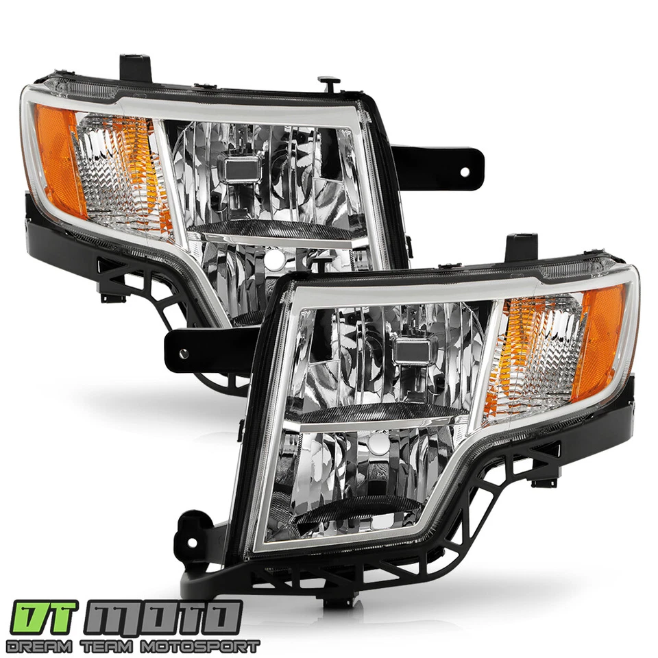 Par de faros cromados izquierda+derecha para Ford Edge 2007 2008 2008 2010 Foto 2 de 4