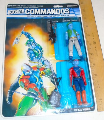 1992 Lucky Bell Power Commandos Action MOC MIP FIGUREs Mummy Mask / Metal Hawk