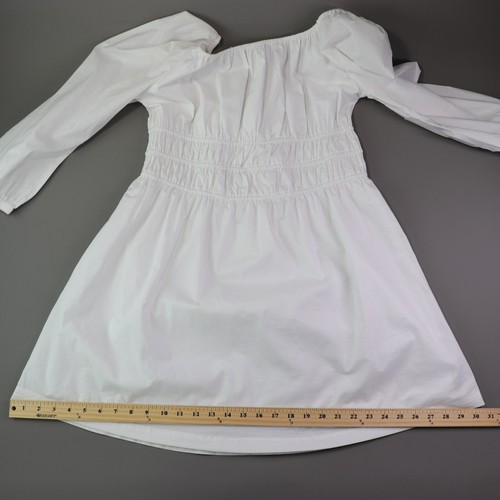 Sanctuary Women's White Poplin Elastic Waist Short Mini Dress Size L NWT $129 - Picture 9 of 14