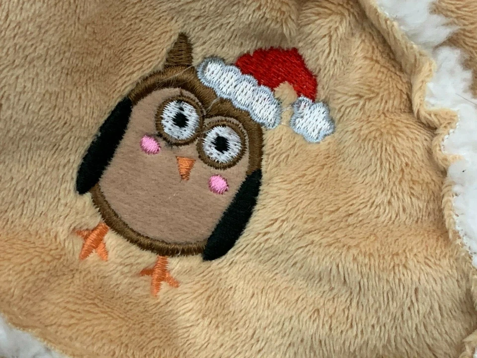 Grasslands Road Fleece Hat And Mittens Boy's 3-6 Months Beige/White Owl Design  - Image 2 of 4