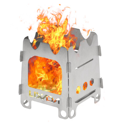 Lixada Titanium Outdoor Camping Stove Folding Ultralight Wood Burning Stove B2O0