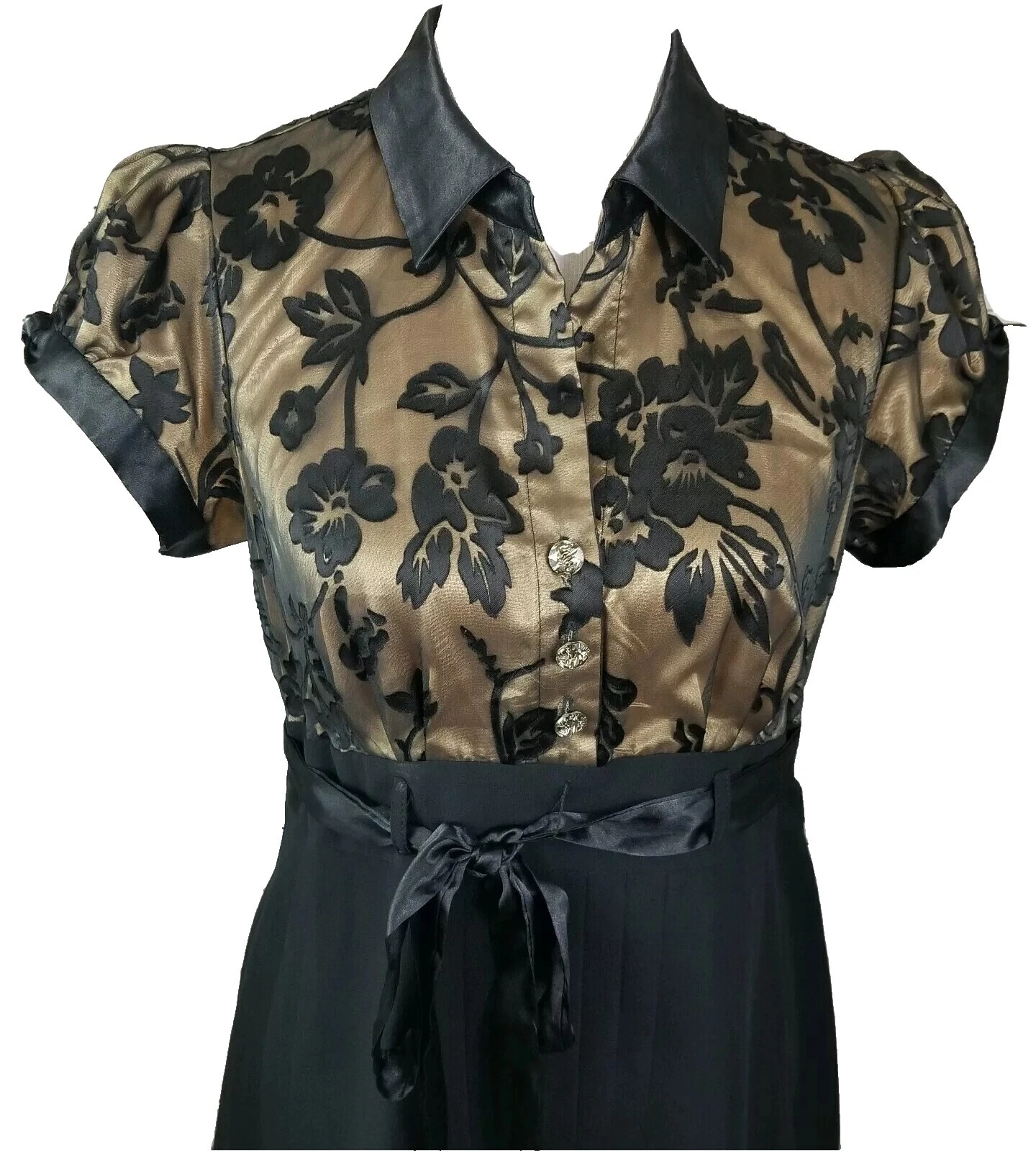 Vestidos Vintage Grunge Negro 1980s para Mujer