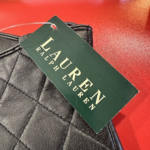 Ralph Lauren Quilted Black Leather Gloves Ladies Size Medium NIP MWT NEW Driving - Picture 3 of 13