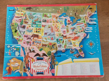 Vintage 1960s Whitman Publishing "A Picture Map Puzzle of the USA" 4519