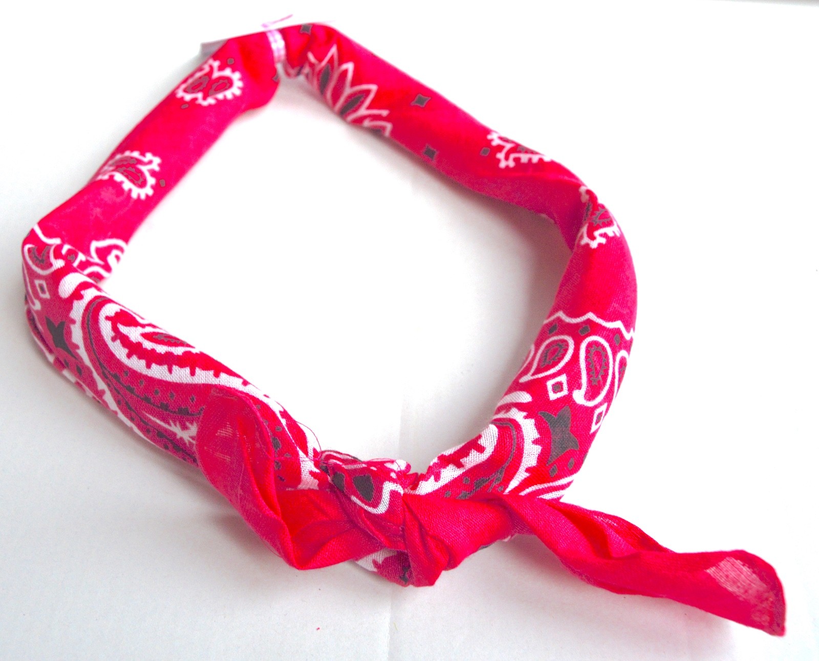 NEW Fuchsia Pink Paisley Print Bandana Neckerchief Head Wrap 55x55cm Womens Mens