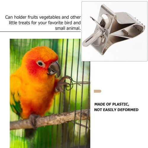 5 Pcs Stainless Steel Clips for Birds Food Feeding Clamp Travel Vegetable - Picture 10 of 12