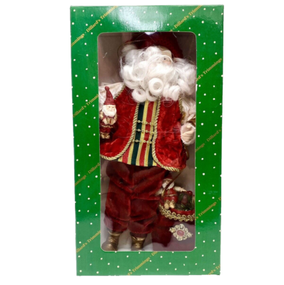 【中古】 クリスマス・ラン Vintage Dillard's Trimmings Santa Claus Figurine Ornament Red