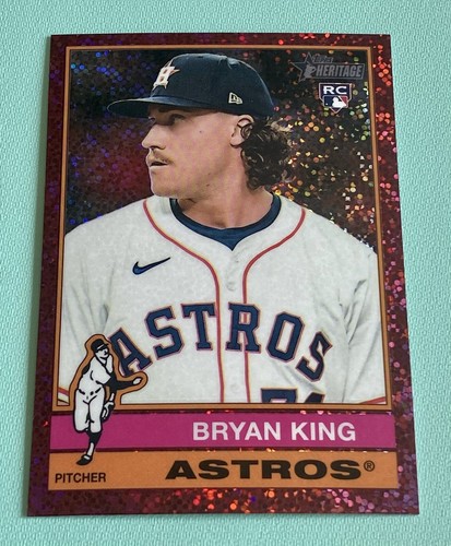 2025 Topps Heritage - Bryan King #208 Chrome Burgundy Sparkle Refractor (RC)