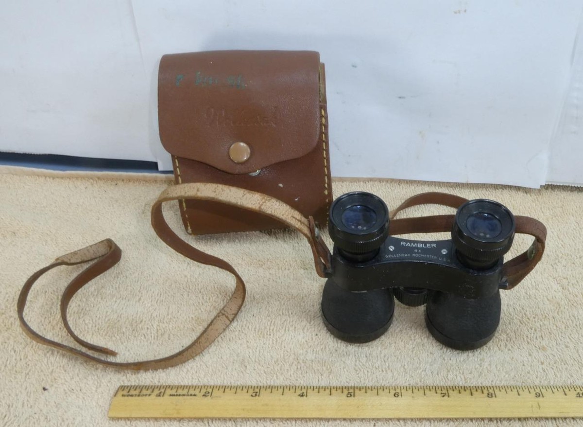 Vintage Original Wollensak Rambler 4X Binoculars w/ Case Rochester
