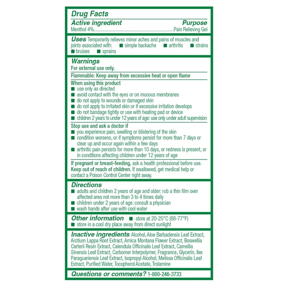 BiOFREEZE COOL THE PAIN FAST ACTING MENTHOL-PAIN RELIEF GEL 3 FL OZ 89mL 3 PACK - Image 3 of 4