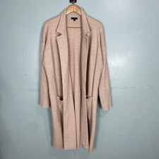 J Crew Ella Open Front Blazer Sweater Cream Long Length AD753 XXL