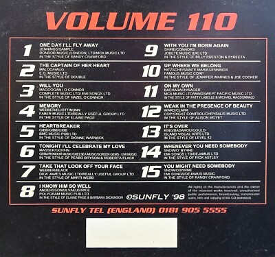 110  SUNFLY      KARAOKE  CDG LOT VA
