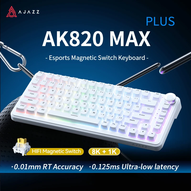 AJAZZ AK820 Max Ultra 75% Gaming Keyboard Magnetic HE Switch 8K