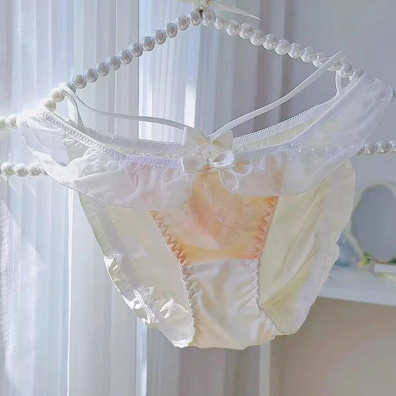 Dulces Niñas Volantes Lazo Bragas Calzoncillos Calzoncillos Japoneses Lolita Escuela Bragas Foto 3 de 4