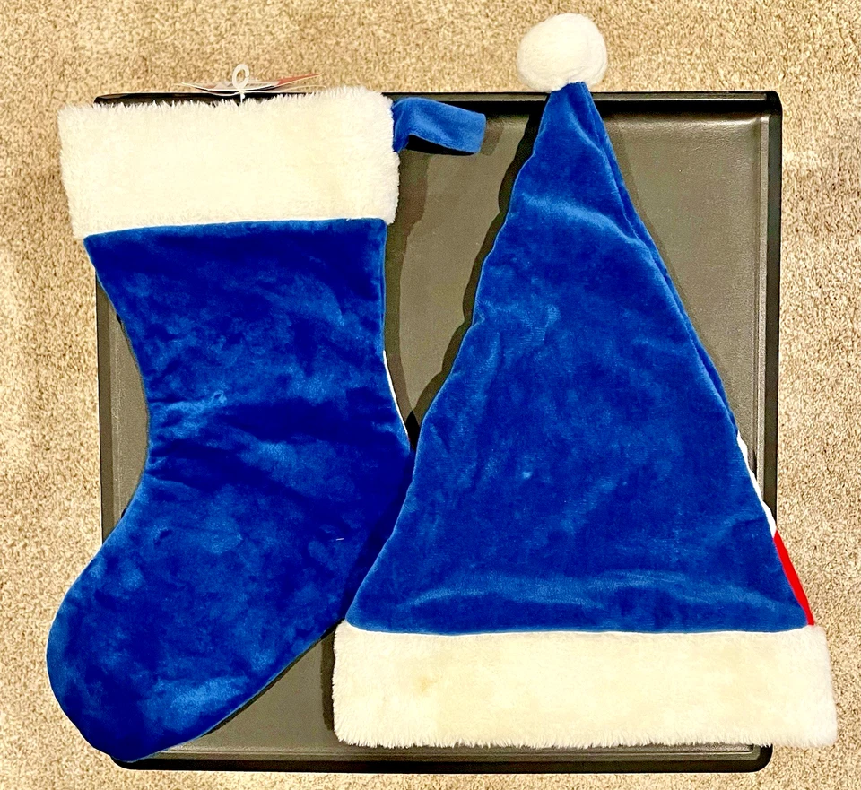 Conjunto de Medias de Navidad Oficiales MLB Chicago Cubs (NUEVO CON ETIQUETAS) y Sombrero - Rojo Azul Foto 2 de 4