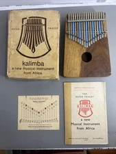 Vintage 1966 Hugh Tracey Kalimba Made In Africa 17 Tone Notes Original Box Top