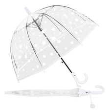 Clear Bubble Umbrella with Dome Canopy and Easy Grip Handle, Transparent Ligh...