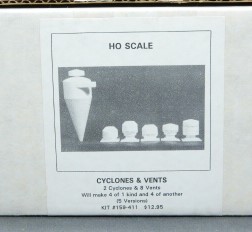 BH Models 159-411 HO Scale Cyclones & Vents Plastic Set (5 Versions) - Picture 1 of 1