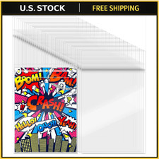 80 Pack Comic Book Bags Clear Self Seal Sleeves 6.97x10.5 Polypropylene