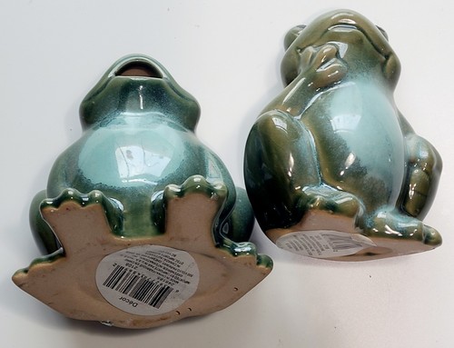 Menge 2 ~ Keramik Frösche Figuren 3-4" groß gebraucht - Bild 3 von 4