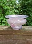 Vintage Italian Iridescent Pink Scavo Murano Glass Vase Lionhead Prunts 1930s