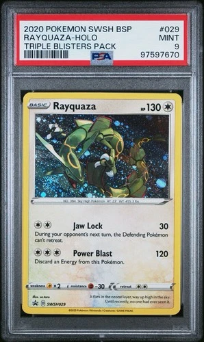 PSA 9 MINT Rayquaza Holo Black Star Promo SWSH029 2020 Pokemon SWSH SWIRL