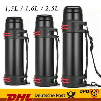 Thermosflasche Thermoskanne mit Becher, Doppelwand aus Edelstahl Isolierflasche