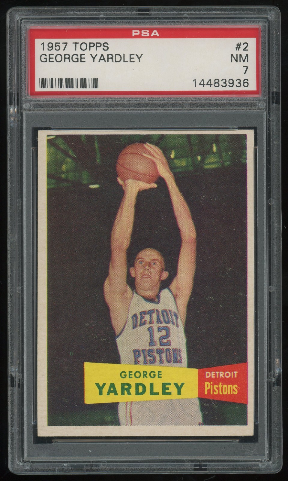 1957-58 Topps George Yardley Rookie #2 PSA 7 - Detroit Pistons - HOF RC