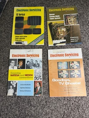 Lot 4 Vintage Electronic Servicing Magazines 1975-1978 Sams TV Repair Quasar GE