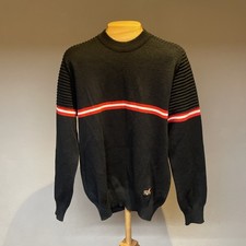 Strick Meister - Ski Master - Vintage Pullover - G.r 50 ? - Schwarz / Rot/Weiß