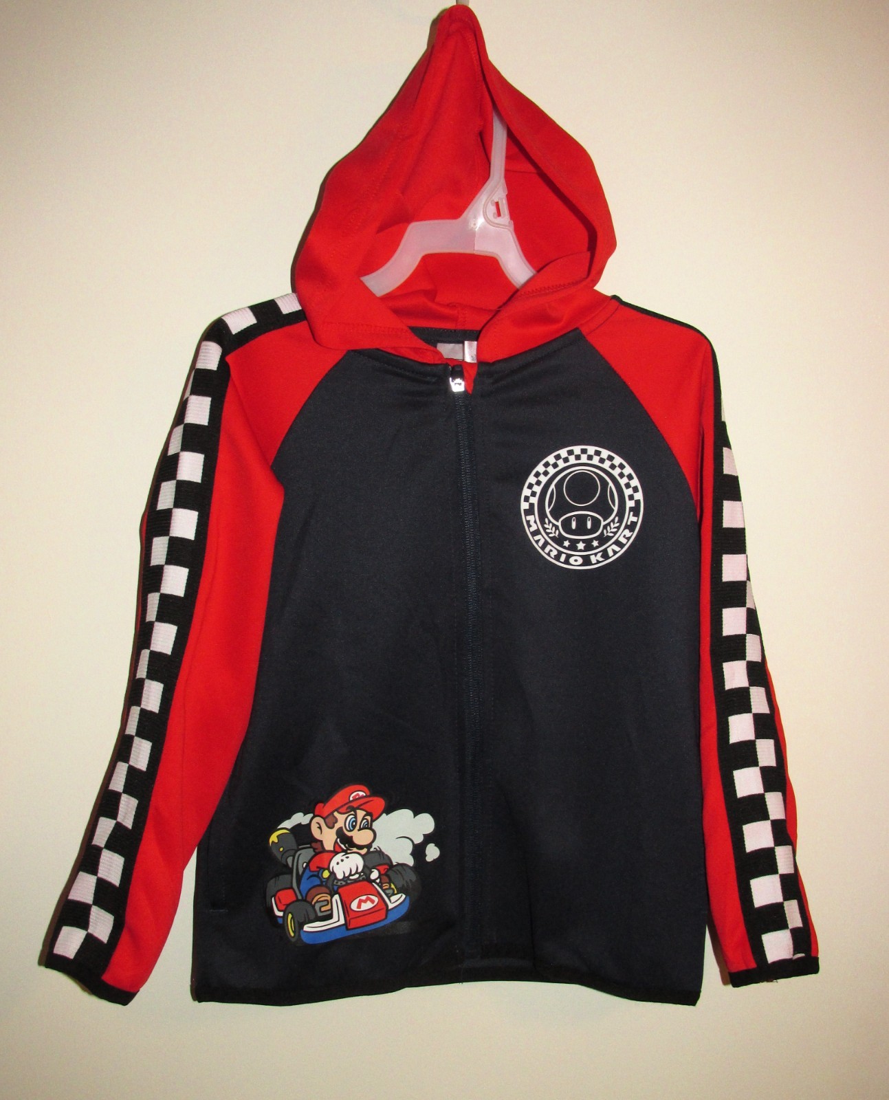 Boys Awesome Mario Kart Zip-up Hoodie (Size XS 4/5) BRAND NEW W TAGS