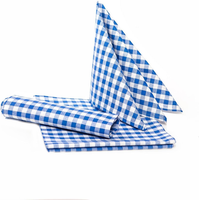 Landhaus Tischdecke 80 X 80 Cm Blau-Weiß Kariert 5 Mm Karo 100% Baumwolle