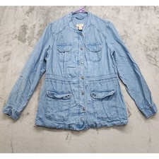 Style&Co Jacket Womens S Blue Tencel Chambray...