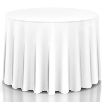 Topbuy 10 PCS 90'' Round Tablecloth Polyester White