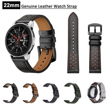 22mm Genuine Leather Watch Strap Band for Samsung Galaxy Watch 3 45 46mm Gear S3