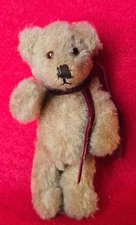 OOAK Artist Made Mini Teddy Bear, Fully Jointed, Antique? Well Made  4" 