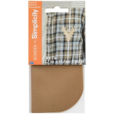 6er Pack Bondex Bügelflicken Köper 5''X7'' 2/Pkg - Beige 240 008-091BW
