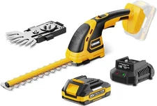 21V Cordless Hedge Trimmer & Grass Shears 2-In-1 Handheld Small Electric Bush...