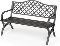 Gartenbank Metall 3-Sitzer Sitzbank Parkbank Bank Balkon Garten MöBel Schwarz